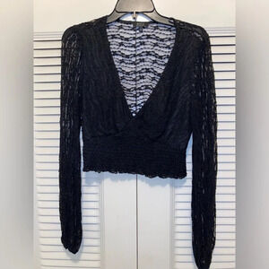 Privy Black Lace crop top
